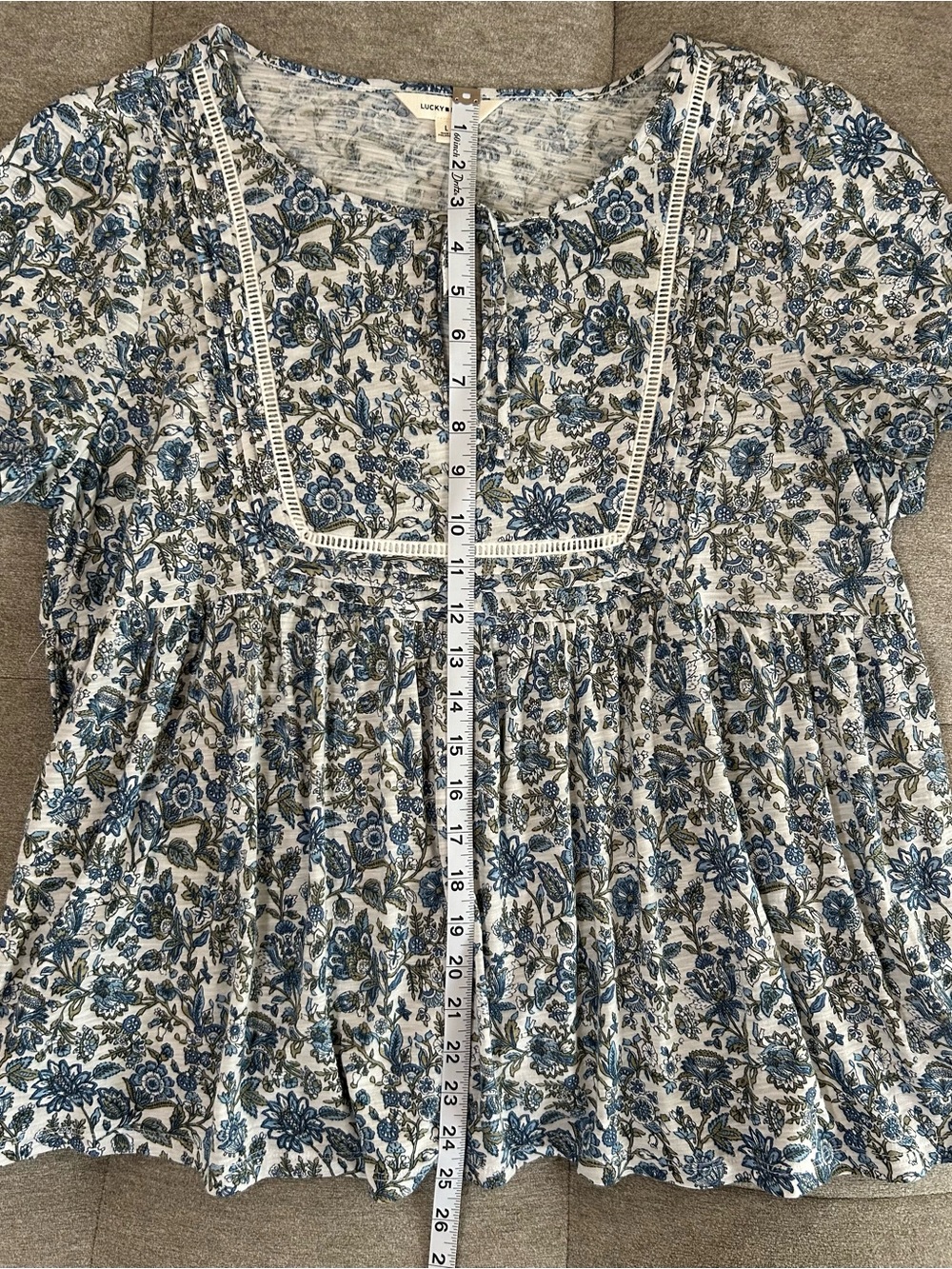 Lucky Brand Multicolor Floral Peasant Blouse - Picture 4 of 8